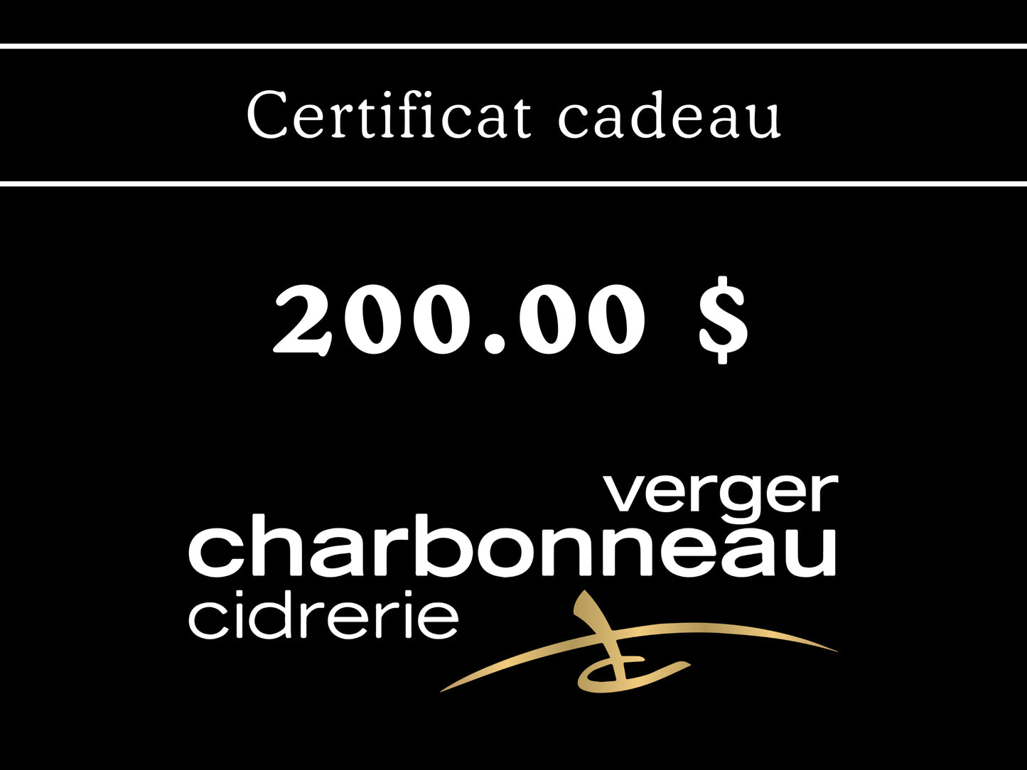 Certificat cadeau - Boutique Charbonneau